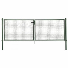 Swing gate double gate Wicket two door metal mesh fence garden gate green black colorful cheap easy quick installation